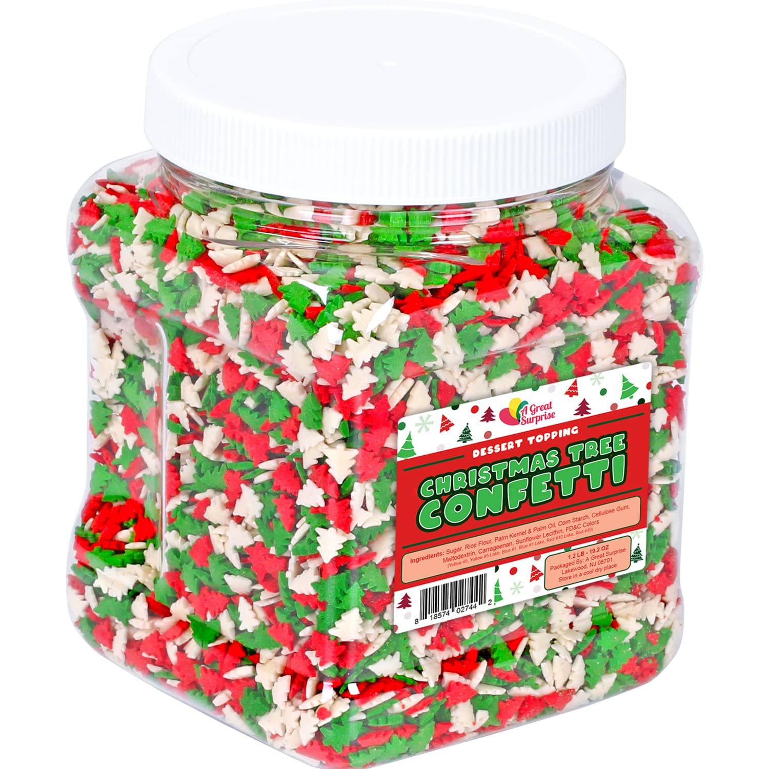 giant tub of christmas sprinkles for hot cocoa bombs